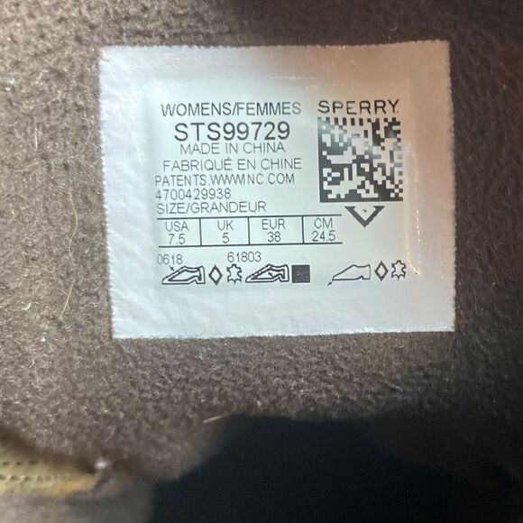 Sperry Wm’s Sz 7.5 Olive Brown Saltwater Ankle Zip Rain Duck Boots STS99729 - Picture 7 of 7